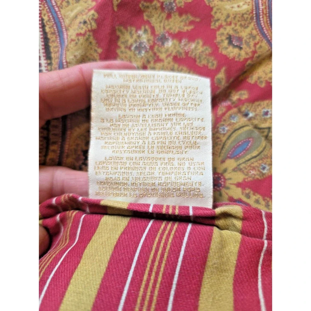 Ralph Lauren Edmonton Full Queen Comforter 2 Shams Paisley Cottagecore Red Gold